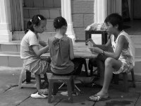 kaartspel : China, China 2007, kinderen, photoshop#09, set32, straatscene, vakantie